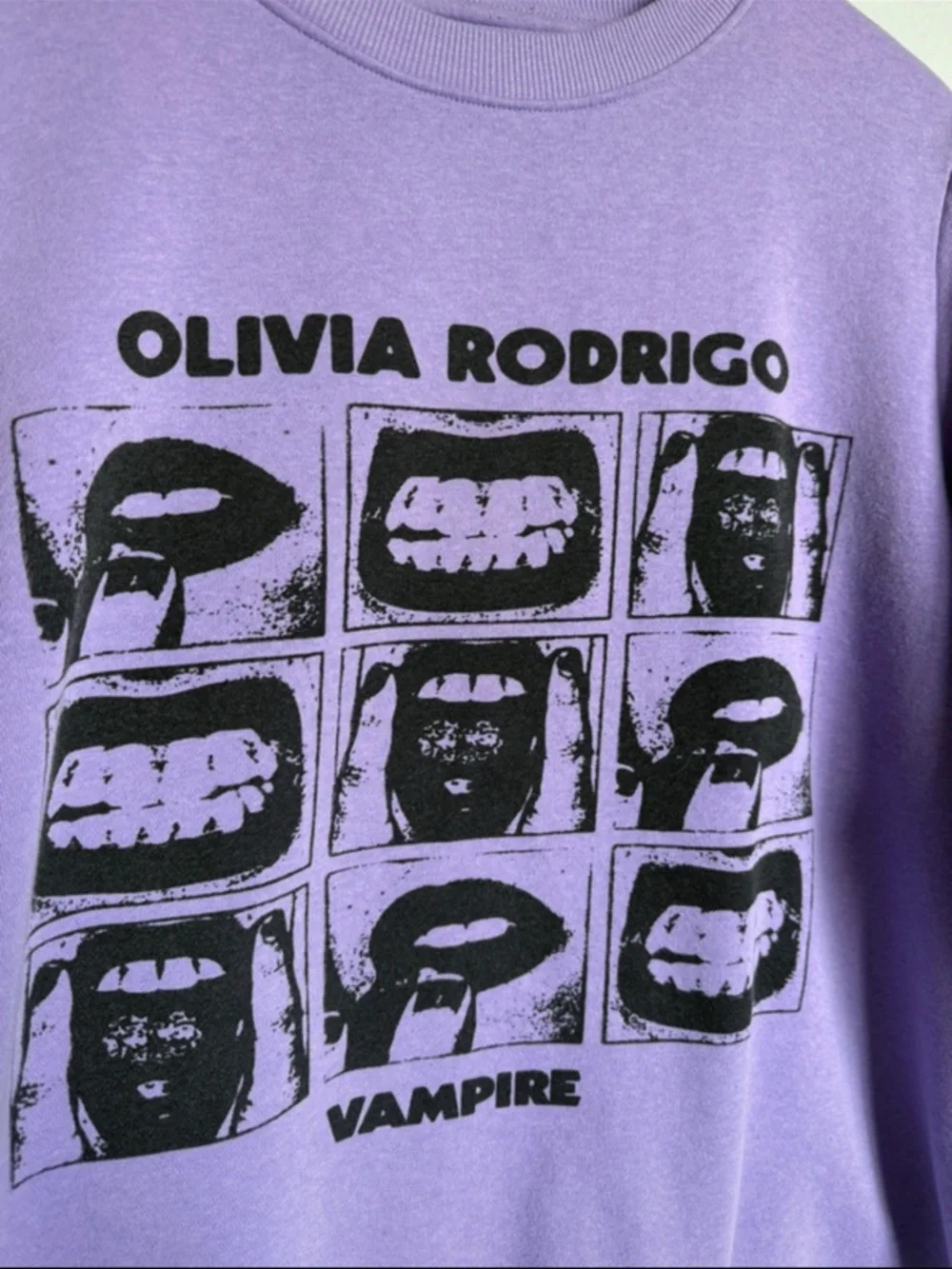 Olivia Rodrigo Sweatshirt Purple Vampire Graphic Crewneck Pullover